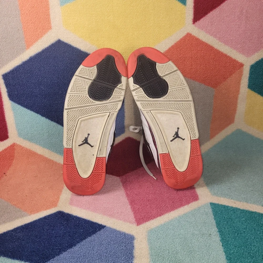 Air Jordan 4 Retro Flight Nostalgia White Bright Crimson 308497-116 Mens‎ 12